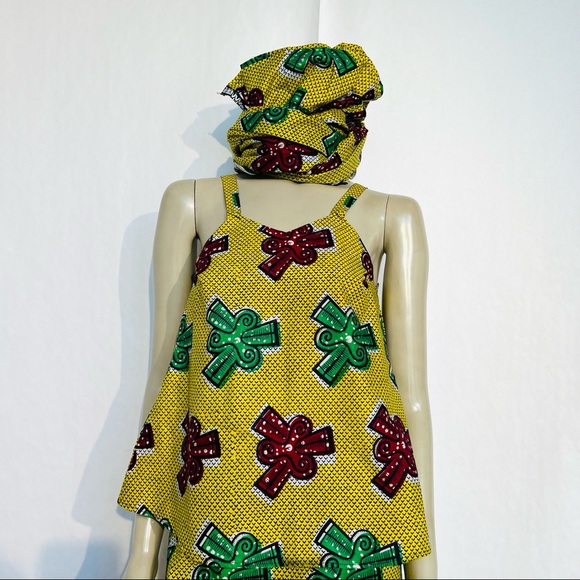 West African Senegal Top,Skirt And HEAD-WRAP - Picture 2 of 13